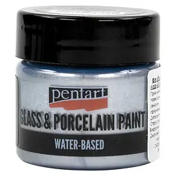 Фарба акрилова Glass and Porcelain, водна основа, Срібло, 30 мл, Pentart (5997412783780)