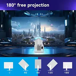 Проектор H96 MAX X8 LED LCD HD 150AL 16:9 H713 1G/8G Android 11.0 HDMI WiFi BT білий - мініатюра 5