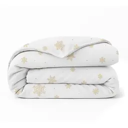 Підковдра євро фланель 220х240 SNOWFLAKES GOLD COSAS (4822052475065)