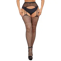Колготки еротичні в сіточку з шестигранниками One Size (87529)
