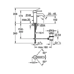 Змішувач для раковини Grohe Essence S-Size 23589GN1, Бронза - мініатюра 2