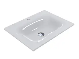 Умивальник Miraggio JESSEL 600 (0000746) Miramarble, Глянцевий, Накладний/Врізний, Білий