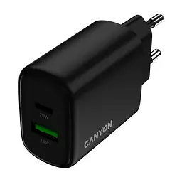 Зарядний пристрій Canyon OnCharge 200 20W 1xPD 1xQC EU Black (CNE-CHA200-31)