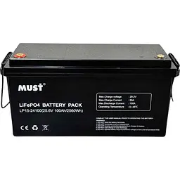 Система зберігання енергії Must PV18-3224 VPM ll Series 24V 3.2kW + 3 АКБ LP15-24100 7.6kWh (25.6V/100Ah/2560Wh) [174101] - мініатюра 5