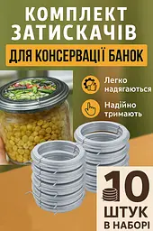 Комплект зажимів для консервування тушонки та м'яса затискач кришка для банок Харків (10 шт.), RS 83758 - мініатюра 2