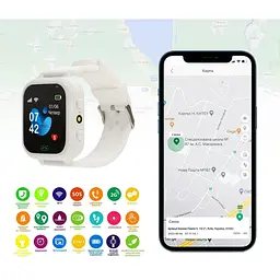 Smart Watch AmiGo GO009 Camera+LED WIFI White UA UCRF - мініатюра 4