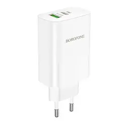 Зарядний пристрій Borofone BN10 PD 65W + QC3.0 (1Type-C/1USB) Білий - мініатюра 2