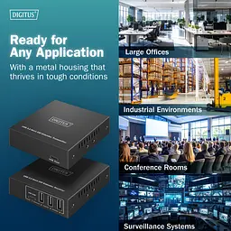 Подовжувач Digitus USB 3.2 Gen1, для використання з кабелем Cat6A, до 100 м, 3 х USB-A, 1 x USB-C, чорний - мініатюра 8