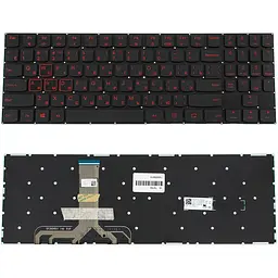 Клавіатура для ноутбука LENOVO (Legion: Y520-15) rus, black, без кадру (RED) (ОРИГІНАЛ) - мініатюра 2
