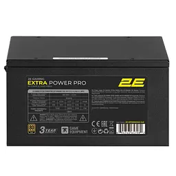 2E Gaming Блок живлення 2E GAMING Extra Power Pro ATX3.1 GEN5.0 (1000W), >90%, 80+ Gold, 140мм, 1xMB 24pin(20+4), 2xCPU 8pin(4+4), 3xMolex, 6xSATA, 4 GEN5 16pin, Full Modular