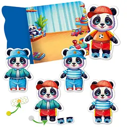 Гра розвиваюча з липучками "Панда" Vladi Toys VT1320-06, 8 елементів одягу - мініатюра 2