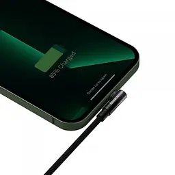 Кабель Baseus MVP 2 Elbow-shaped Fast Charging Data Cable USB to Lightning 2.4A 1m CAVP000001 Black - мініатюра 6