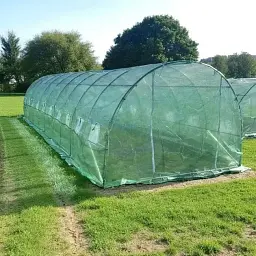 Садова теплиця 36 м² (12 х 3 х 2 м) з армованою плівкою 140 г/м² UV4, з вікнами, труба 25 мм, Зелена (Польща) - мініатюра 5