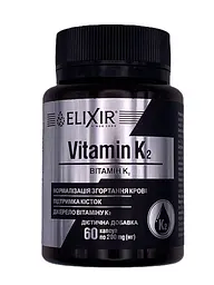 Вітамін Elixir K2 для кісток і нормального згортання крові 60 капсул