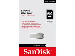 USB флеш накопичувач SanDisk 64 GB USB 3.1 Ultra Luxe (SDCZ74-064G-G46) - мініатюра 5