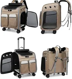 Візок-рюкзак для переноски собак і котів Voyager Pet LVGB2010 з телескопічною ручкою і 4-ма колесами - мініатюра 6