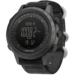 Наручний годинник чоловічий з компасом North Edge Desert 5BAR Чорний (3270)