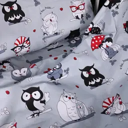 Простирадло MirSon Kids Time 17-0672 Silver Owlets бязь 150х200 см (2200010183900) - мініатюра 5