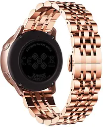 Ремінець сталевий BeWatch 20 мм Link для Samsung Galaxy Watch 42 / Active | GTR42 мм Рожеве золото (1012438)