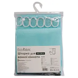 Шторка для ванної кімнати Eco Fabric Піка 180*180 см бірюзовий (EF-1801-TU) - мініатюра 2