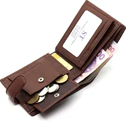 Коричневе чоловіче портмоне з натуральної шкіри з фіксацією ST Leather ST103 9,5 см - мініатюра 6