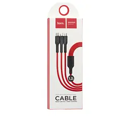 Кабель Hoco U31 Pisces Cable USB to microUSB / Lightning / TypeC 2,4A 1m Red - мініатюра 2