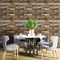 Самоклеюча декоративна 3D панель Sticker Wall 700x700x5мм Коричневе дерево 049 SW-00000152 - мініатюра 5