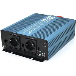 Інвертор напруги Mexxsun MXS-2000, 24V/220V, 2000W з правильною синусоїдою, 2 Shuko, клемні дроти, Q4
