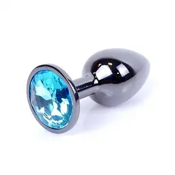Металева анальна пробка B-Series Jewellery Dark Silver Plug – розмір S