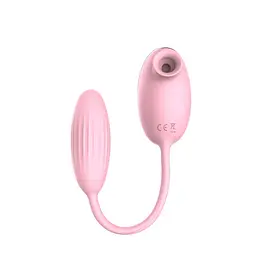 Вакуумний стимулятор клітора з віброяйцем High End Suction Love Egg Pink - мініатюра 9