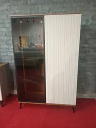 Вітрина висока з підсвіткою Perfect Home Вічі / Vici WT103 2-дверна Горіх/кашемір (PFH-091278) - мініатюра 6