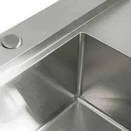 Кухонна мийка Platinum Handmade 580x480x220 L нержавійка (товщина 3.0/1.5 мм корзина та дозатор в комплекті) - мініатюра 5
