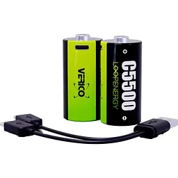 Акумулятор Verico C/R14 USB Type-C 3700mAh 1.5V Li-ion * 2 (LoopEnergy) (1BTOV-A4N0A2-NN) - мініатюра 2