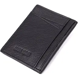 Чоловічий гаманець для карток із натуральної шкіри ST Leather 23091 чорний - мініатюра 6