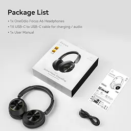 Гарнітура OneOdio A6, Bluetooth + USB-C, Hybrid ANC, Black - мініатюра 3