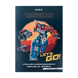 Кольоровий картон Kite А4 двосторонній Transformers 10 аркушів (TF24-255)