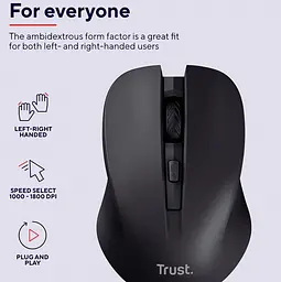 Комп'ютерна миша Trust Mydo Silent WL чорний teh0014060 - мініатюра 6