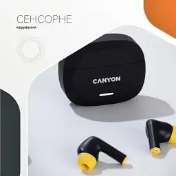 Навушники Canyon Hexagon 7 TWS ANC+ENC Wireless Charge Black/Yellow (CNS-TWS7BY) - мініатюра 9