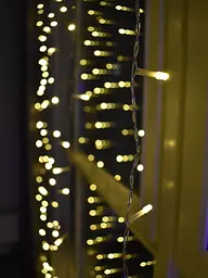 Гірлянда штора Водоспад на вікно Теплий білий колір свічення, 3х2м 240 LED з конектором - мініатюра 3