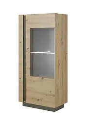 Вітрина низька Perfect Home Арко / Arco 1-дверна 1D1W/72 Дуб артизан/графіт (PFH-091060) - мініатюра 3
