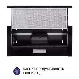 Витяжка телескопічна Minola HTLS 6734 BL 1100 LED GLASS - мініатюра 4