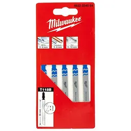 Полотна для лобзиків T118B MILWAUKEE, 55х2,0мм, (5шт), (універсальні)