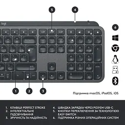 Комплект Logitech MX Keys for Business UA Graphite + Desk Mat Studio Series Mid Grey (MX920-010933) - мініатюра 6
