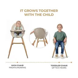 Стілець для годування Kinderkraft 2 в 1 Fini 2 Beige (5902533924493) - мініатюра 4