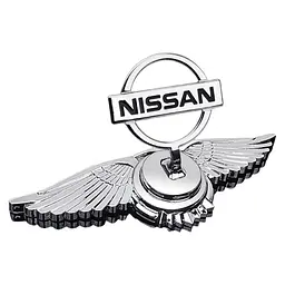Емблема приціл Nissan орлині крила метал Хром 215х70х72 мм на скотчі