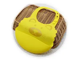 Силіконовий слинявчик з кишенею Kiddy Жовтий Котик 02676 - мініатюра 2