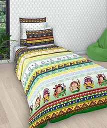 Дитячий комплект постільної білизни Ecotton полуторний 147х215 см Індіанці зелений (5753)3 (7156)