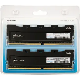 Модуль пам'яті для комп'ютера DDR4 16GB (2x8GB) 3200 MHz Black Kudos eXceleram (EKBLACK4163222AD) - мініатюра 2