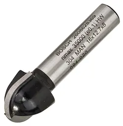 Фреза галтельна Bosch 8 мм, 16×12,4×45 мм, R8