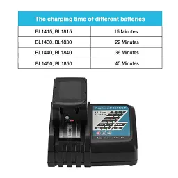 Пристрій для швидкого заряджання акумуляторів Makita DC18RC LXT/CXT 195584-2 BL1415, BL1815, BL1430, BL1830 - мініатюра 3